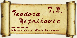 Teodora Mijailović vizit kartica